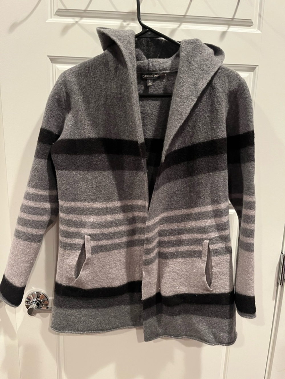 Toad&Co Gray Heartfelt Hoodie Hooded Merino Wool Cardigan